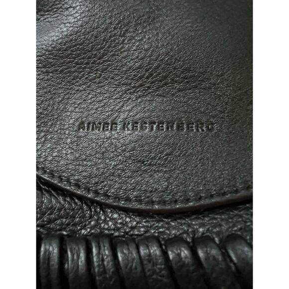 NWOT Aimee Kestenberg All For Love Saddle Crossbody Black Leather Bag - Picture 7 of 16